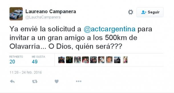 El mensaje de Twitter del Laucha...