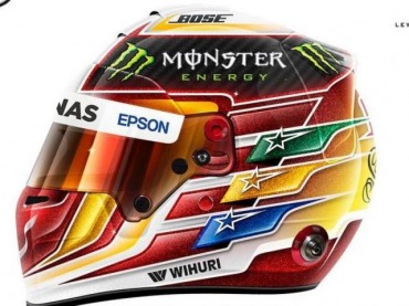 HAMILTON PRESENTO SU NUEVO CASCO 