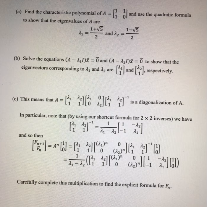How to solve Fibonacci sequence formula?