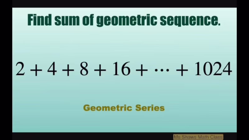 What is the general formula for 2 4 8 16?