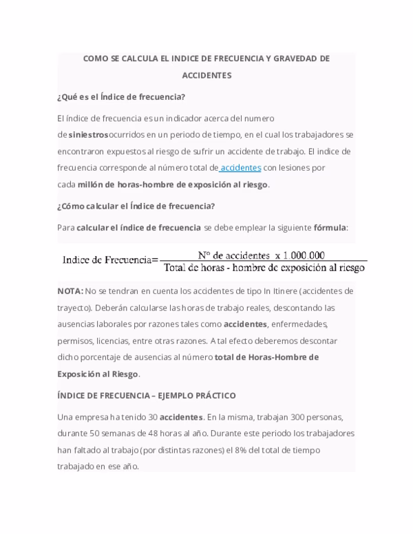 ¿Cómo se calcula la tasa de incidencia de accidentes?
