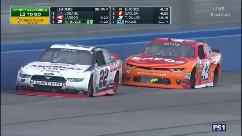 Who won the second stage of the Xfinity race?