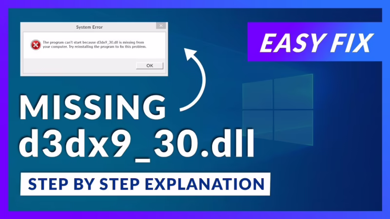 ¿Cómo solucionar el error de d3dx9_41 dll?
