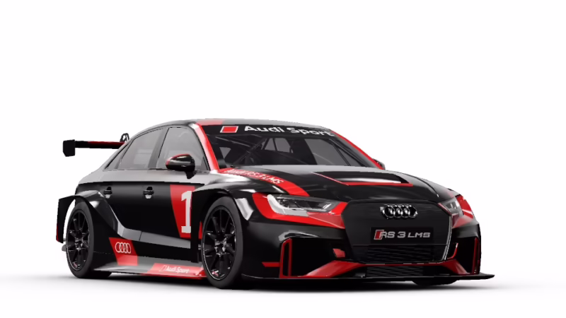 How much horsepower does the Audi RS3 TCR have?