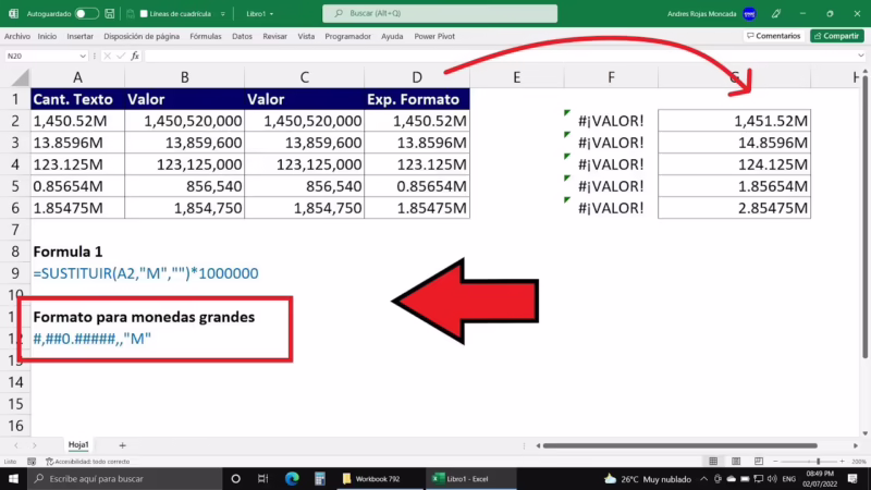 ¿Cómo aplicar la función V en Excel?