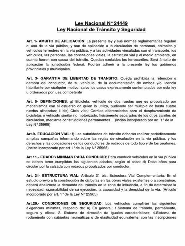 ¿Qué dice el artículo 154 de la ley de tránsito?