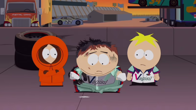 What episode of South Park does Cartman do NASCAR?