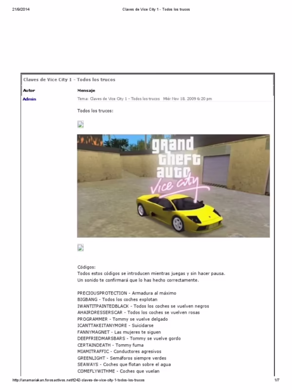 ¿Cuáles son algunos trucos para GTA Vice City?