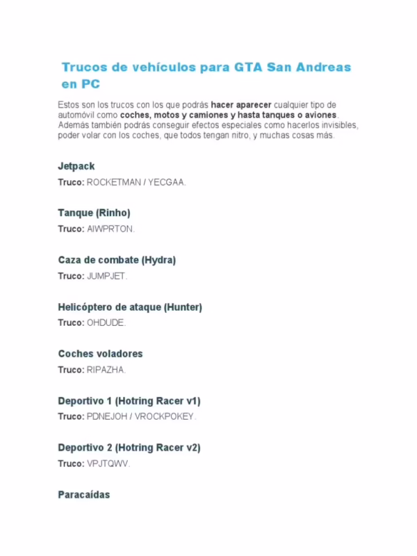 ¿Cómo se llama el Ferrari en GTA San Andreas?