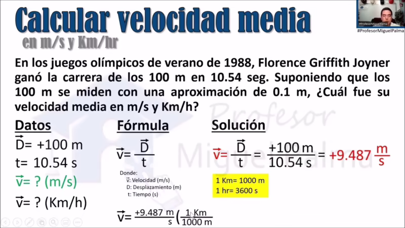 ¿Cuál es la fórmula que calcula la velocidad?