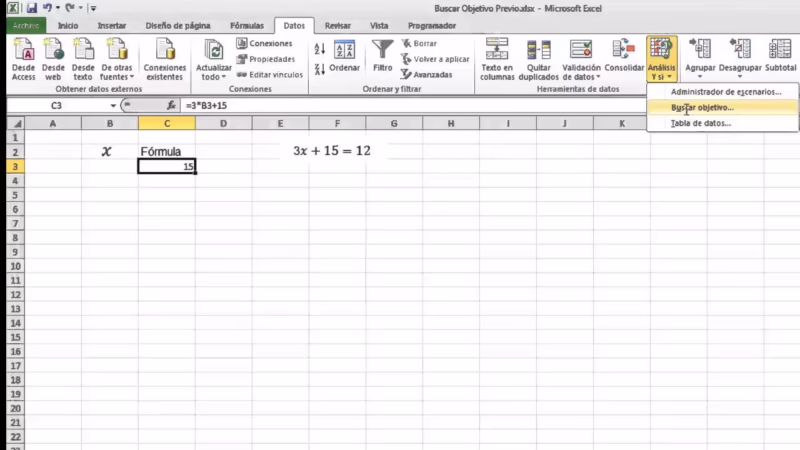 ¿Cómo sacar una incógnita en Excel?