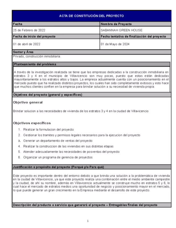 ¿Cómo realizar un acta de proyecto?