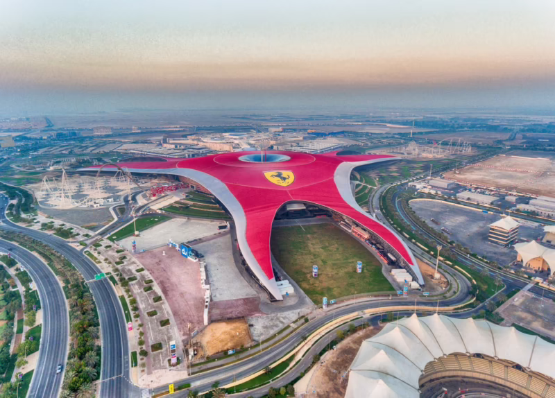 Which amusement park in Dubai is about Ferrari?