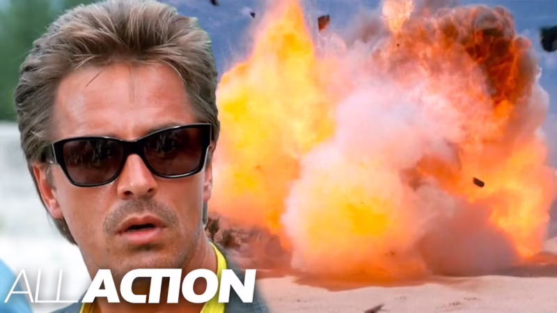 In what episode does Crockett's Ferrari get blown up?