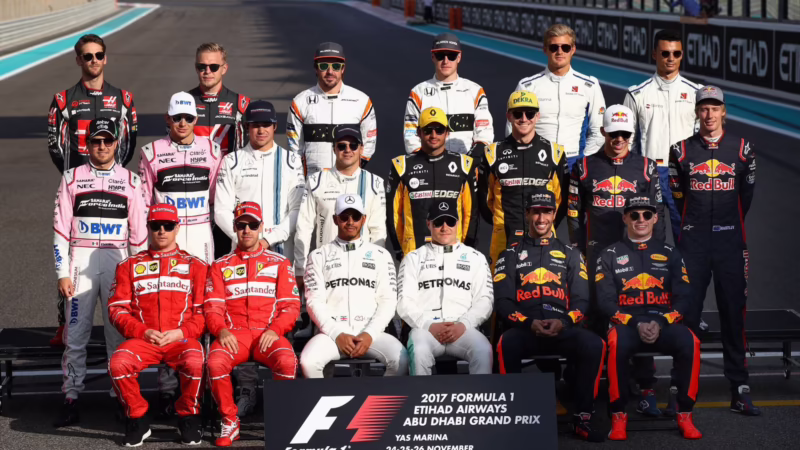 Who was on the podium at the Abu Dhabi Grand Prix 2017?