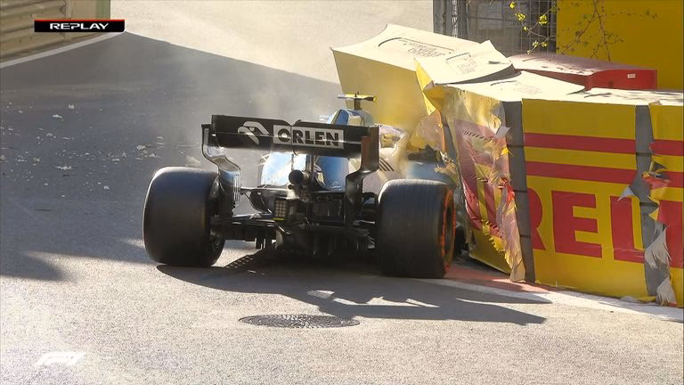 Who crashed in the Azerbaijan Grand Prix?