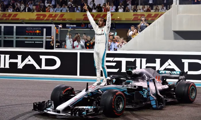 Who was on the podium at Abu Dhabi 2018?