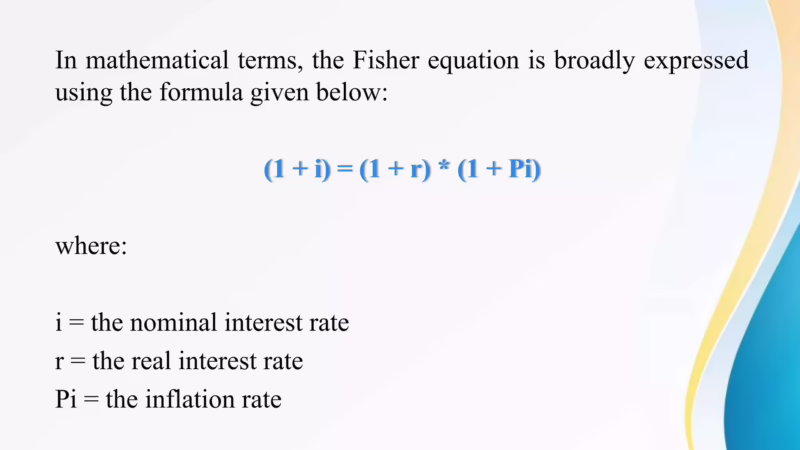 What is the Fisher equation for GDP?