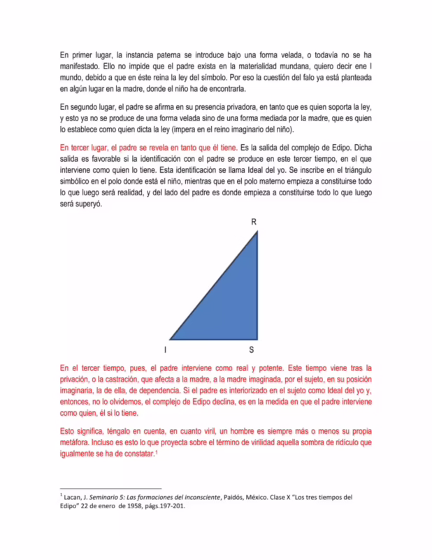 ¿Cuáles son los 3 tiempos del Edipo?