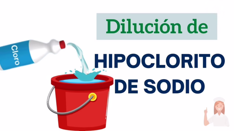 ¿Cuál es la fórmula para calcular la dilución de hipoclorito de sodio?