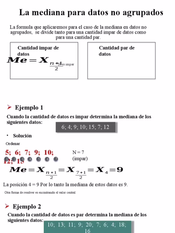 ¿Cómo encontrar la mediana de 1, 2, 3, 4, 5, 6, 7, 8, 9, 10?