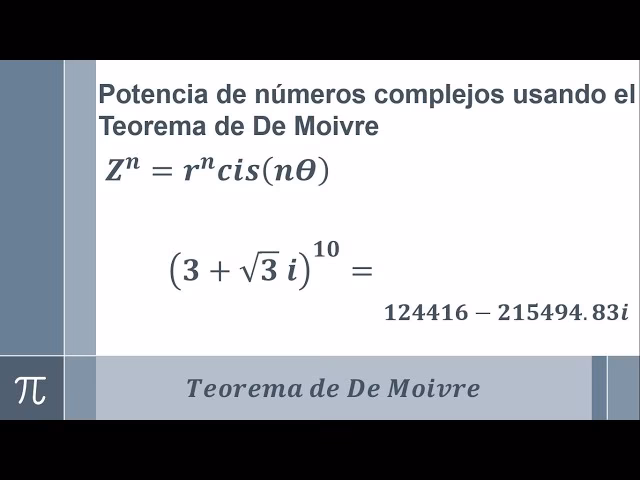 ¿Cuál es la fórmula del moivre?