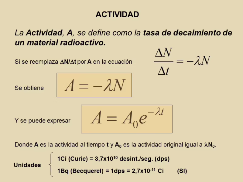 ¿Cuál es la fórmula para calcular la vida media?