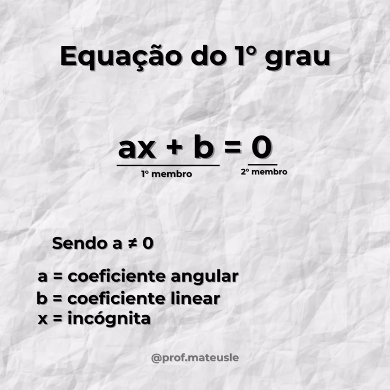 Qual é a fórmula do primeiro grau?