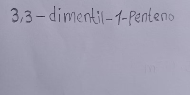 ¿Cuál es la fórmula estructural del 3,3-dimetil-1-pentino?