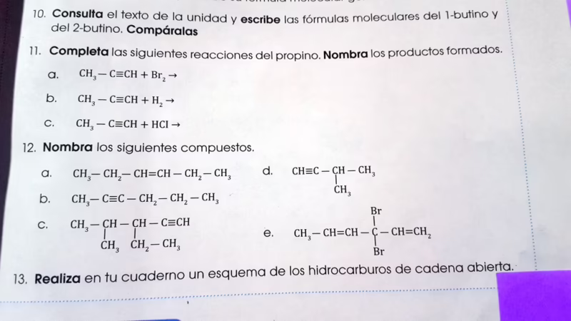 ¿Cómo diferenciar 1 butino y 2 butino?