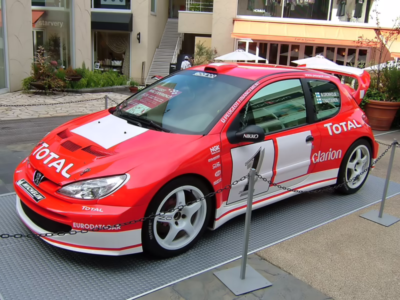 How much horsepower does a Peugeot 206 rally have?