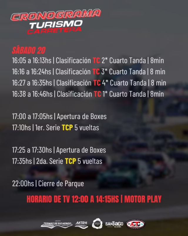 ¿Cuáles son los horarios del TC en el Cabalén?
