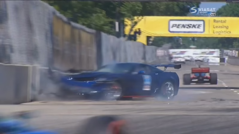 Why did Scott Goodyear pass the pace car?