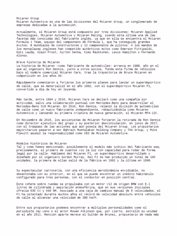 ¿Cuál es la historia detrás del McLaren?