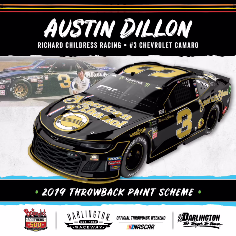 Which Darlington race is the throwback race?
