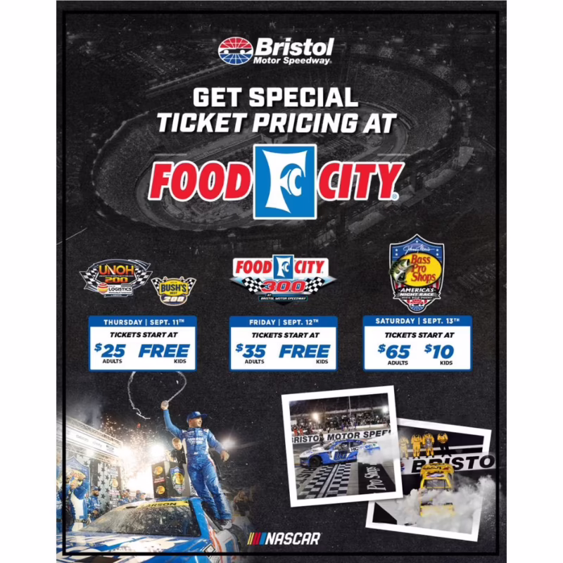 How much is a Bristol NASCAR race ticket?