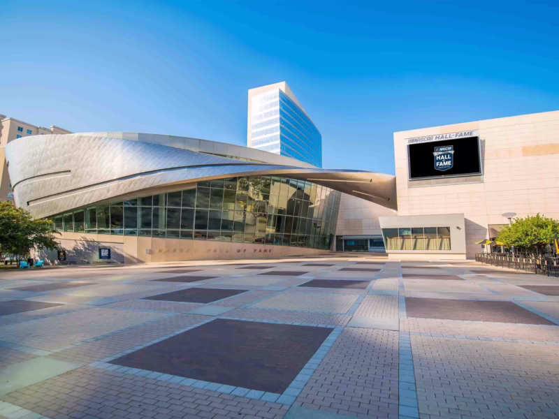 How long does it take to go through the NASCAR Hall of Fame in Charlotte?