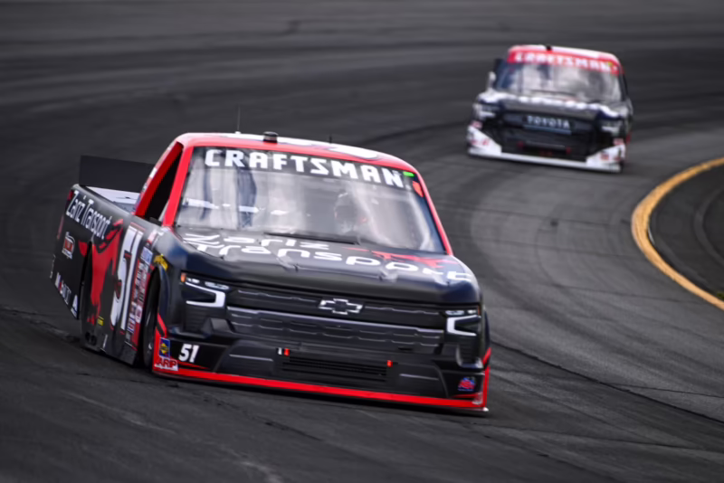 Who won the truck race in Pocono today?