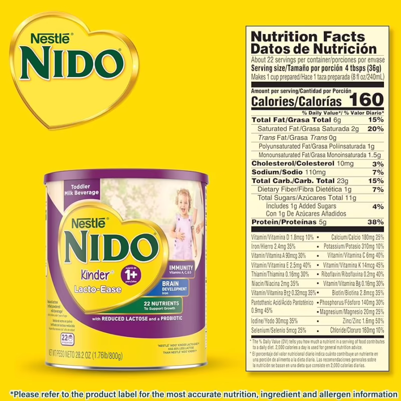 ¿Qué contiene la leche NIDO Kinder 1?