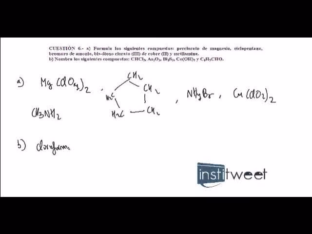 ¿Cuál es la fórmula del perclorato de cobre 1?