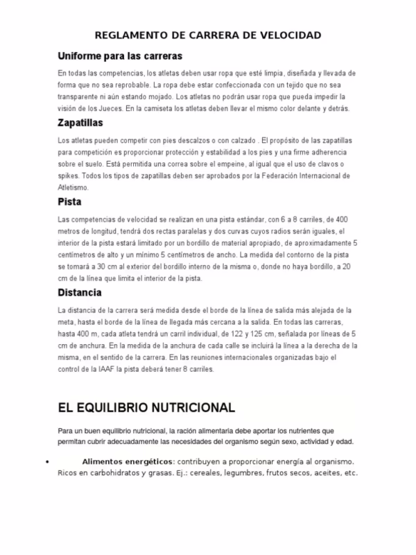 ¿Cuáles son las 10 reglas del atletismo?