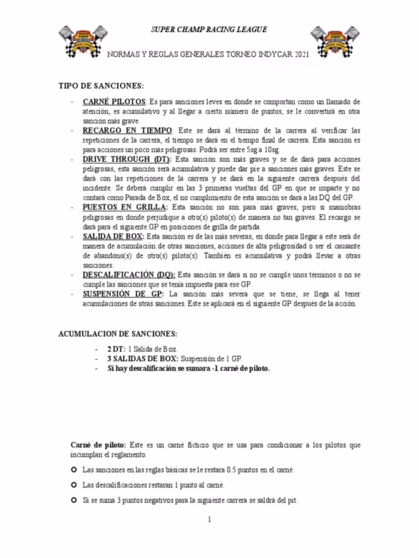 ¿Cuáles son las reglas de precaución en Indycar?