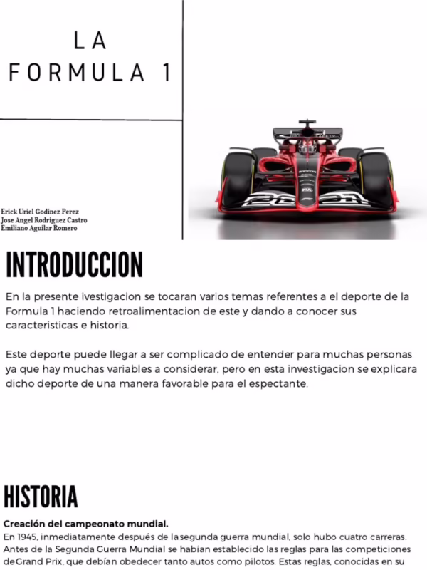 ¿Qué es la fórmula 1 resumen?