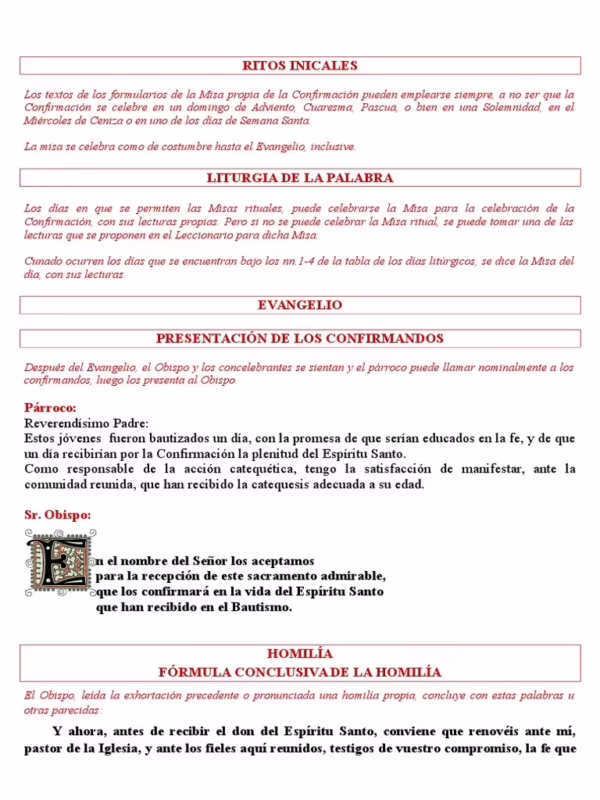 ¿Cuáles son los 3 signos principales del rito de la Confirmación?