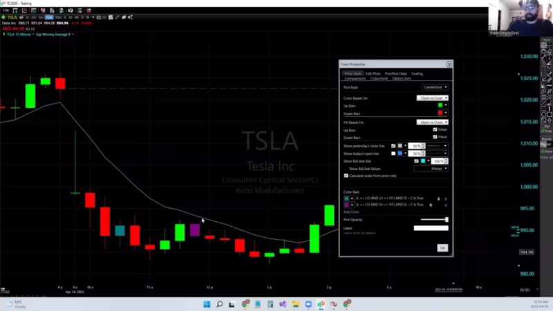 How to change bar color in TradingView?